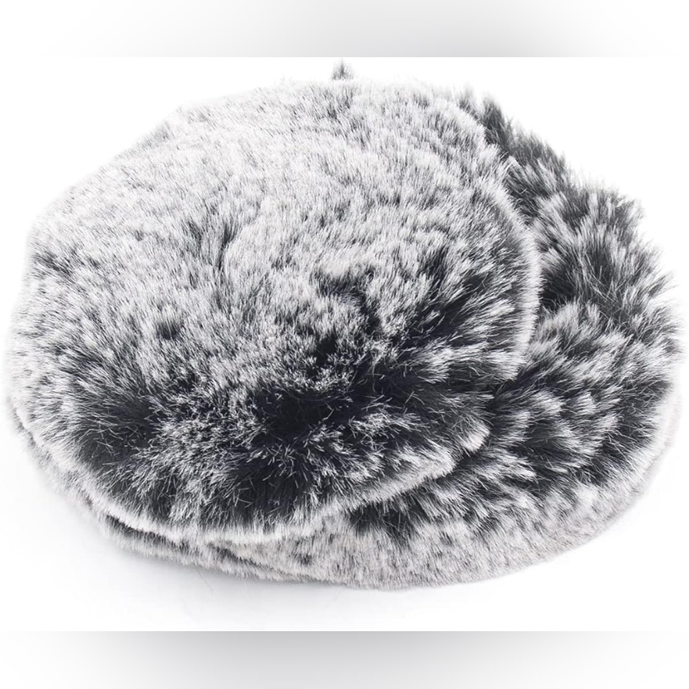 Surell Faux Fur Earmuff with Halo Band in Black Frost - Picture 2 of 4